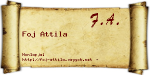 Foj Attila névjegykártya